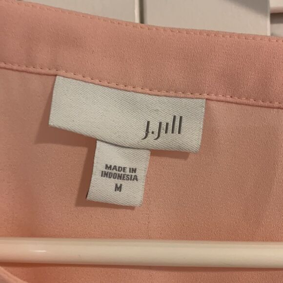 V neck sheer multi layer peachy pink blouse - Picture 4 of 11